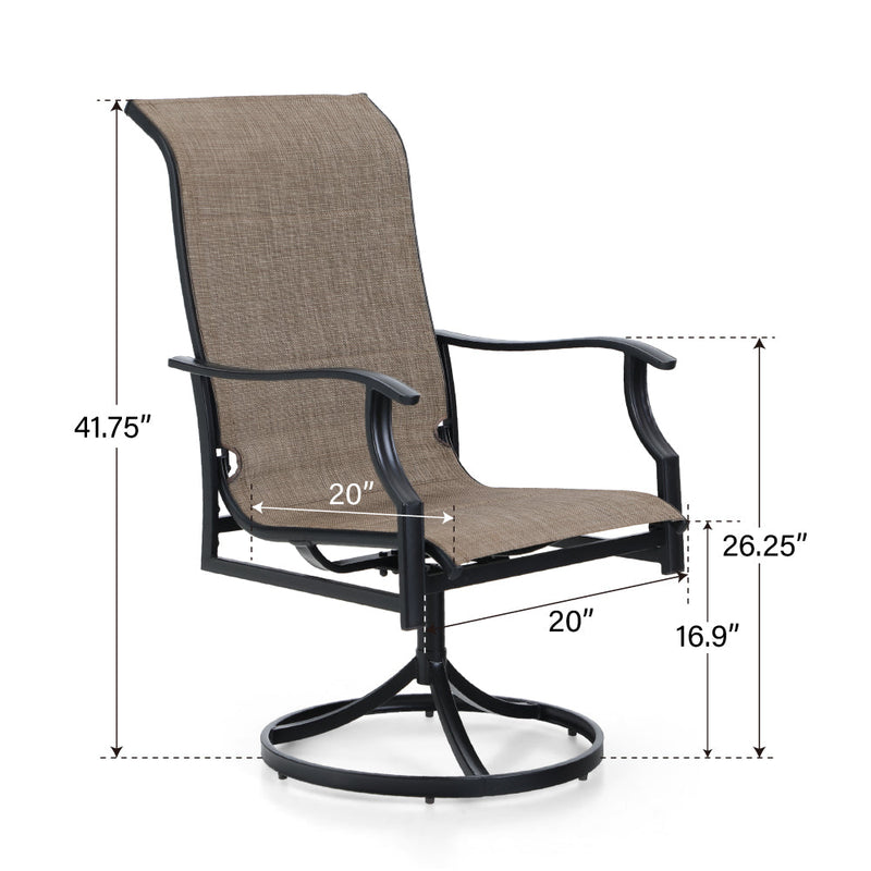 Patio Upgraded Padded High Back Dining Chairs for Porch, Deck, Backyard PHI VILLA