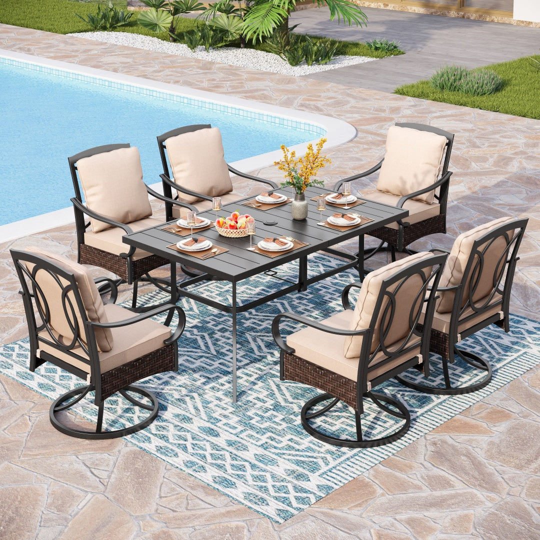 hampton bay patio umbrella customer support Coco 7-Pcs Outdoor Dining Set, Vertical