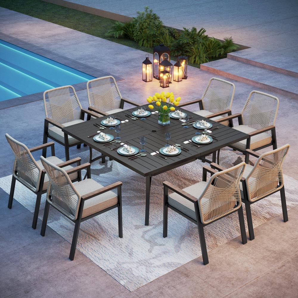 Outdoor dining set square table shop