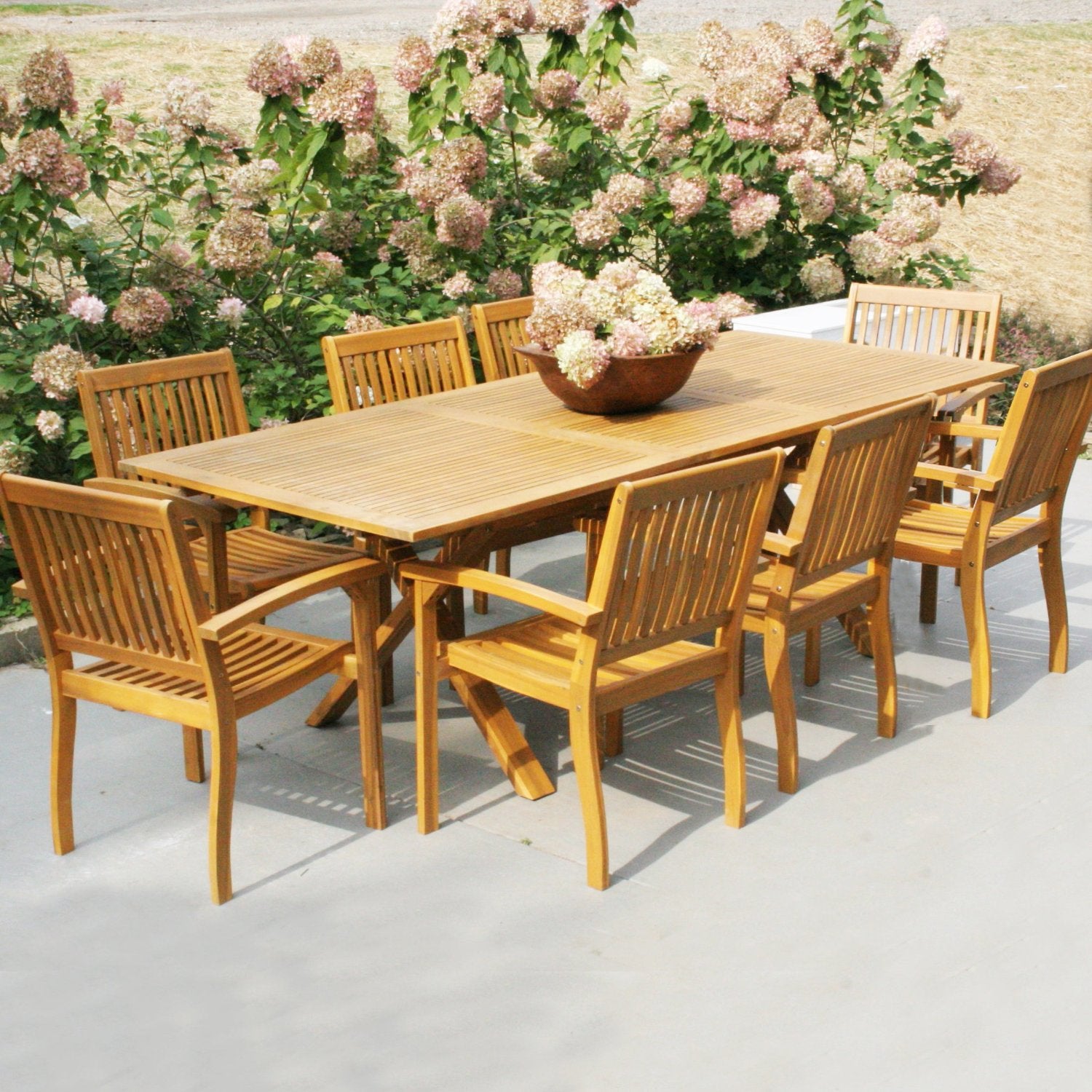 【値引中】スカンディナヴィアプライウッドチェアB 7/9-Piece Vacation-Inspired Expandable Wooden Outdoor Dining Set