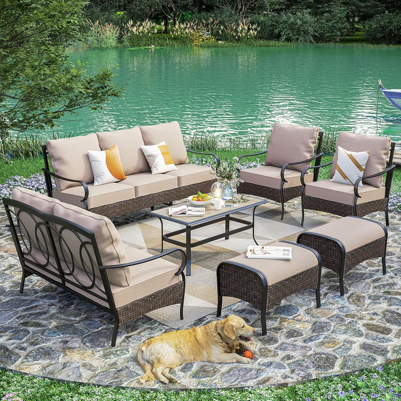 PHI-VILLA-9-Seat-Extra-Large-Outdoor-Patio-Conversation-Sofa-Sets-with-Loveseat-and-Ottomans