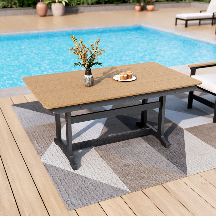 Tranquil 6-Seater Wood HDPE Outdoor Dining Table | Phi Villa