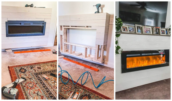 How To DIY Shiplap Mantel With Phi Villa Electric Fireplace?