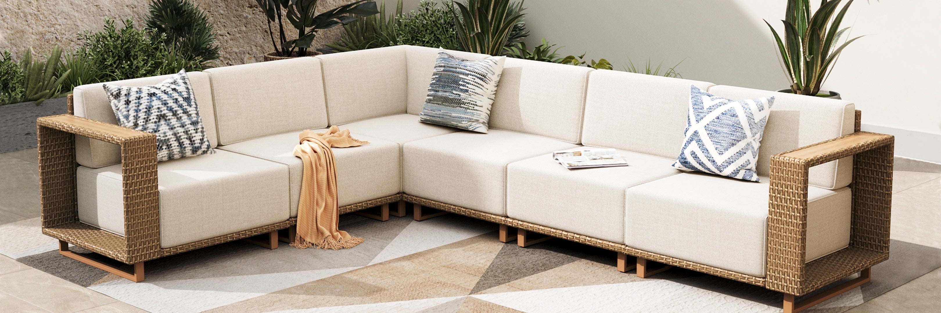 phi villa patio wicker sofa set
