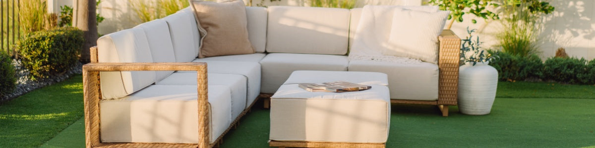 Phi Villa 7-Seater Outdoor Rattan Conversation Sofa Set With Ottomans