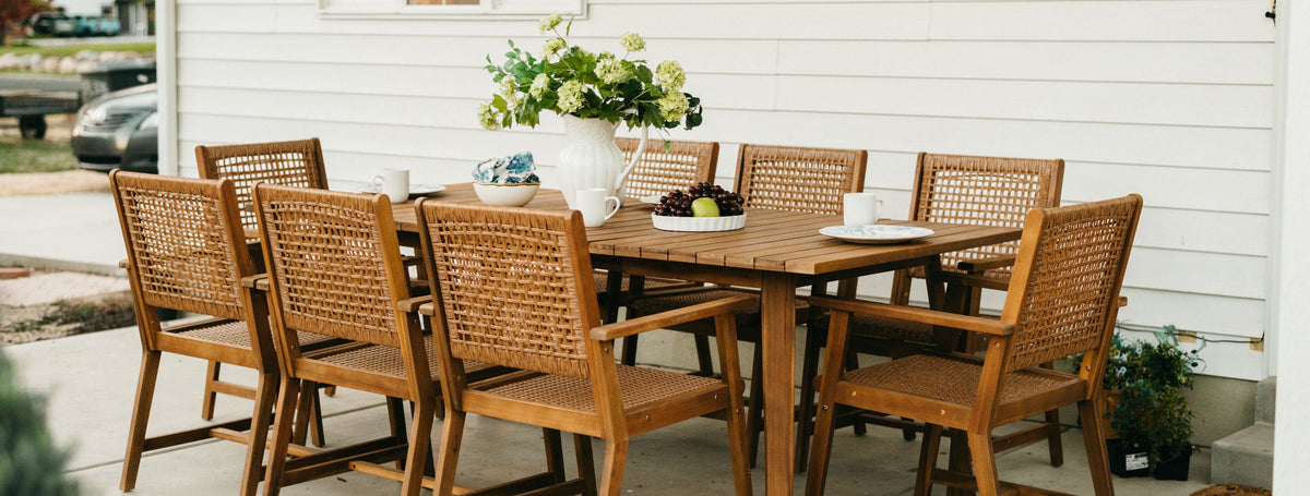 Acacia Wood Outdoor Dining Set