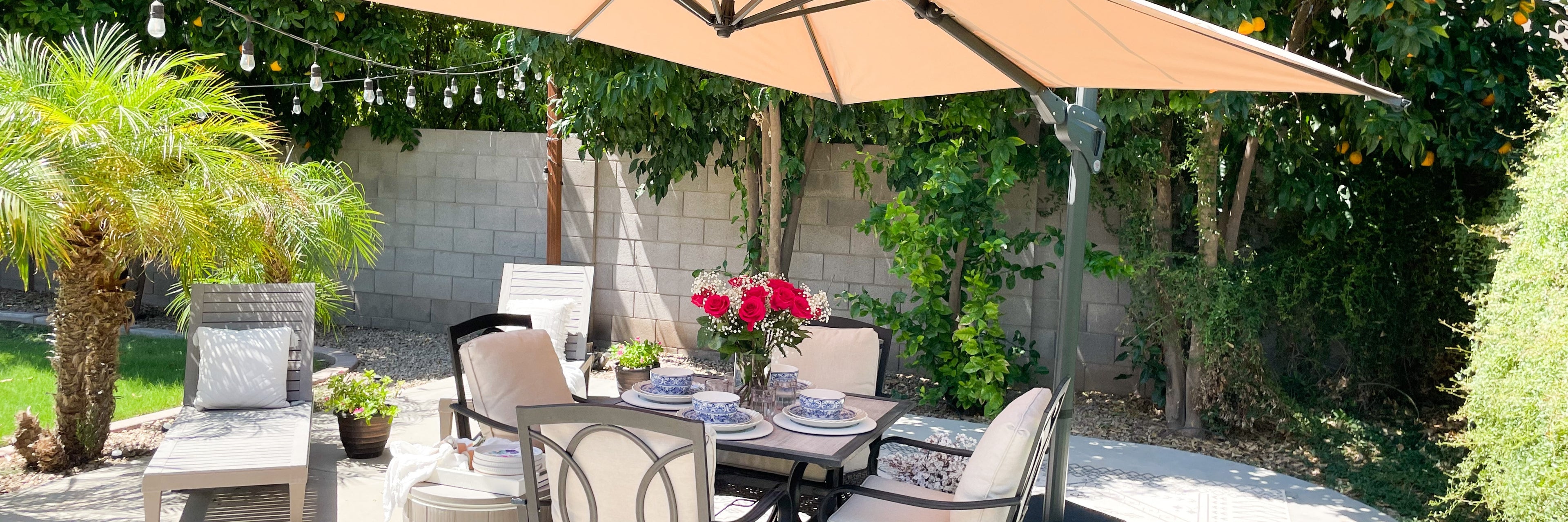 Umbrella Patio Dining Set