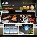 Patio Propane Grill BBQ with 4 x 8000 BTU Burners and 10,000 Side Burner-Captiva Designs