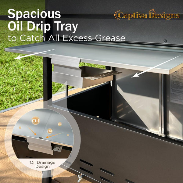 Patio Propane Grill BBQ with 4 x 8000 BTU Burners and 10,000 Side Burner-Captiva Designs