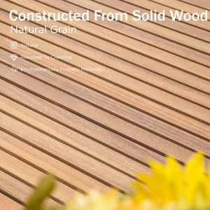 Bucolic 7/9-Piece Vacation-inspired Expandable Wooden Outdoor Dining Set for Garden Phi Villa