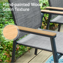 PHI VILLA Outdoor Aluminum Stackable Textilene  Sling Chairs