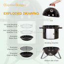 Portable Enamel Vertical Patio Smoker-Captiva Designs