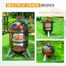 Portable Enamel Vertical Patio Smoker-Captiva Designs