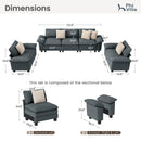 Living Room Sofa Chenille Cloud-like Couch Modular Sectional Large Set