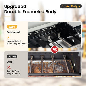 6-Burner Gas BBQ Patio Grill with Griddle and Side Burner 42,000 BTU-Captiva Designs