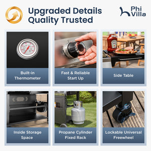 Gas Grill and Griddle Combo Large-size for Outdoor-Captiva Designs