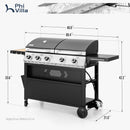 Gas Grill and Griddle Combo Large-size for Outdoor-Captiva Designs