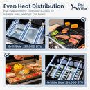 Gas Grill and Griddle Combo Large-size for Outdoor-Captiva Designs