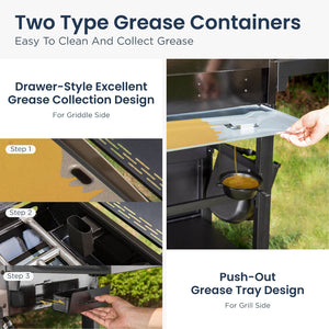 Gas Grill and Griddle Combo Large-size for Outdoor-Captiva Designs