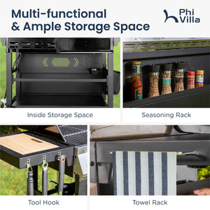 Gas Grill and Griddle Combo Large-size for Outdoor-Captiva Designs