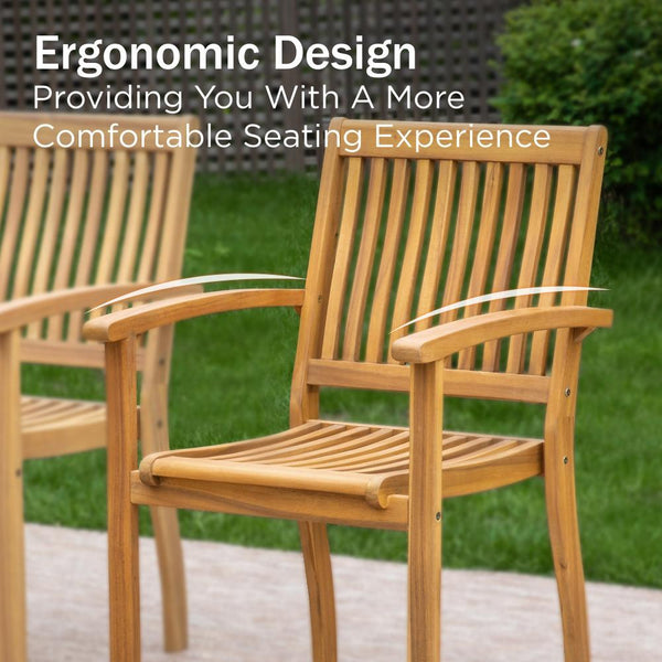 Bucolic 7/9-Piece Vacation-inspired Expandable Wooden Outdoor Dining Set for Garden Phi Villa