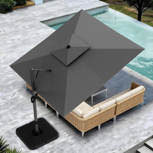 10ft Square Patio Automatic Hydraulic Cantilever Umbrella with Air Vent