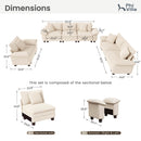 Living Room Sofa Corduroy Cloud-like Couch Modular Sectional Large Set