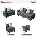 Living Room Sofa Modular Sectional Cloud-like Couch Chenille Large Set