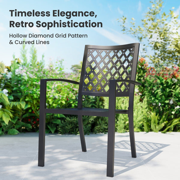 7/ 9-Piece Patio Dining Sets with Extendable Table and Stackable Chairs PHI VILLA