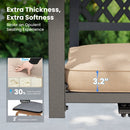 PHI VILLA 7-Piece Outdoor Patio Dining Set With Steel Panel Table and 6 Swivel Chairs