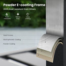 PHI VILLA 7-Piece Outdoor Patio Dining Set With Steel Panel Table and 6 Swivel Chairs