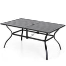 Phi Villa 6 Person Outdoor Metal Dining Table with Umbrella Hole