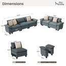 Living Room Sofa Modular Sectional Cloud-like Couch Chenille Large Set