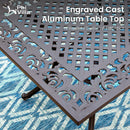 7-Pcs Patio Dining Set of Cast Aluminum Chairs and Rectangle Table-Phi Villa