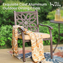 7-Pcs Patio Dining Set of Cast Aluminum Chairs and Rectangle Table-Phi Villa