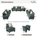 Living Room Sofa Chenille Cloud-like Couch Modular Sectional Large Set