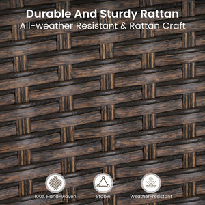 PHI VILLA Patio Wicker Rattan Haiti Chair Set of 2