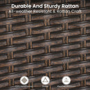 PHI VILLA Patio Wicker Rattan Haiti Chair Set of 2