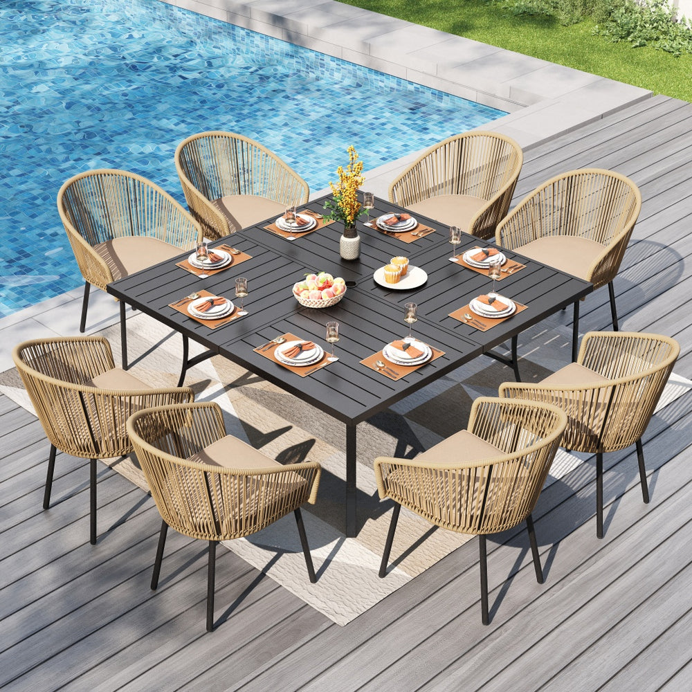 Catalina 8-Seater Outdoor Dining Set with Square Table