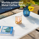 7-Seater Patio Metal Wave Sofa Sets With Coffee Table