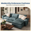 Living Room Sofa Modular Sectional Cloud-like Couch Teal Chenille Large Set