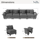 Cloud-like Living Room Sofa Couch Modular Sectional Corduroy Set
