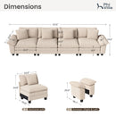 Cloud-like Living Room Sofa Couch Modular Sectional Corduroy Set