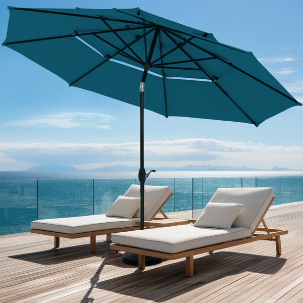 PHI VILLA 10ft 3 Tier Auto-tilt Outdoor Double Vented Patio Umbrella