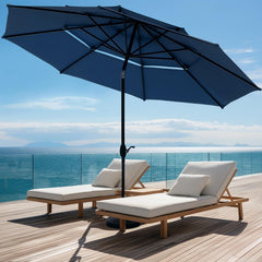 10ft 3 Tier Auto-tilt Patio Umbrella Outdoor Double Vented Umbrella