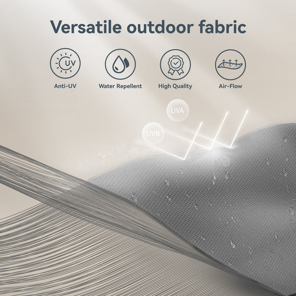 10ft Solar 3 Tier Auto-tilt Patio Vented Umbrella with LED Lights