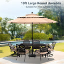 PHI VILLA 10ft 3 Tier Auto-tilt Patio Umbrella Outdoor Double Vented Umbrella