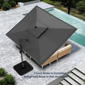 10ft Square Patio Automatic Hydraulic Cantilever Umbrella with Air Vent