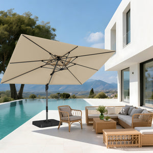 10ft Square Patio Automatic Hydraulic Cantilever Umbrella with Air Vent