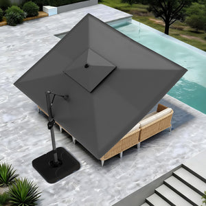 10ft Square Patio Automatic Hydraulic Cantilever Umbrella with Air Vent